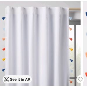 Two New pillowfort blackout tassel curtain panels  multicolor 42 x 63